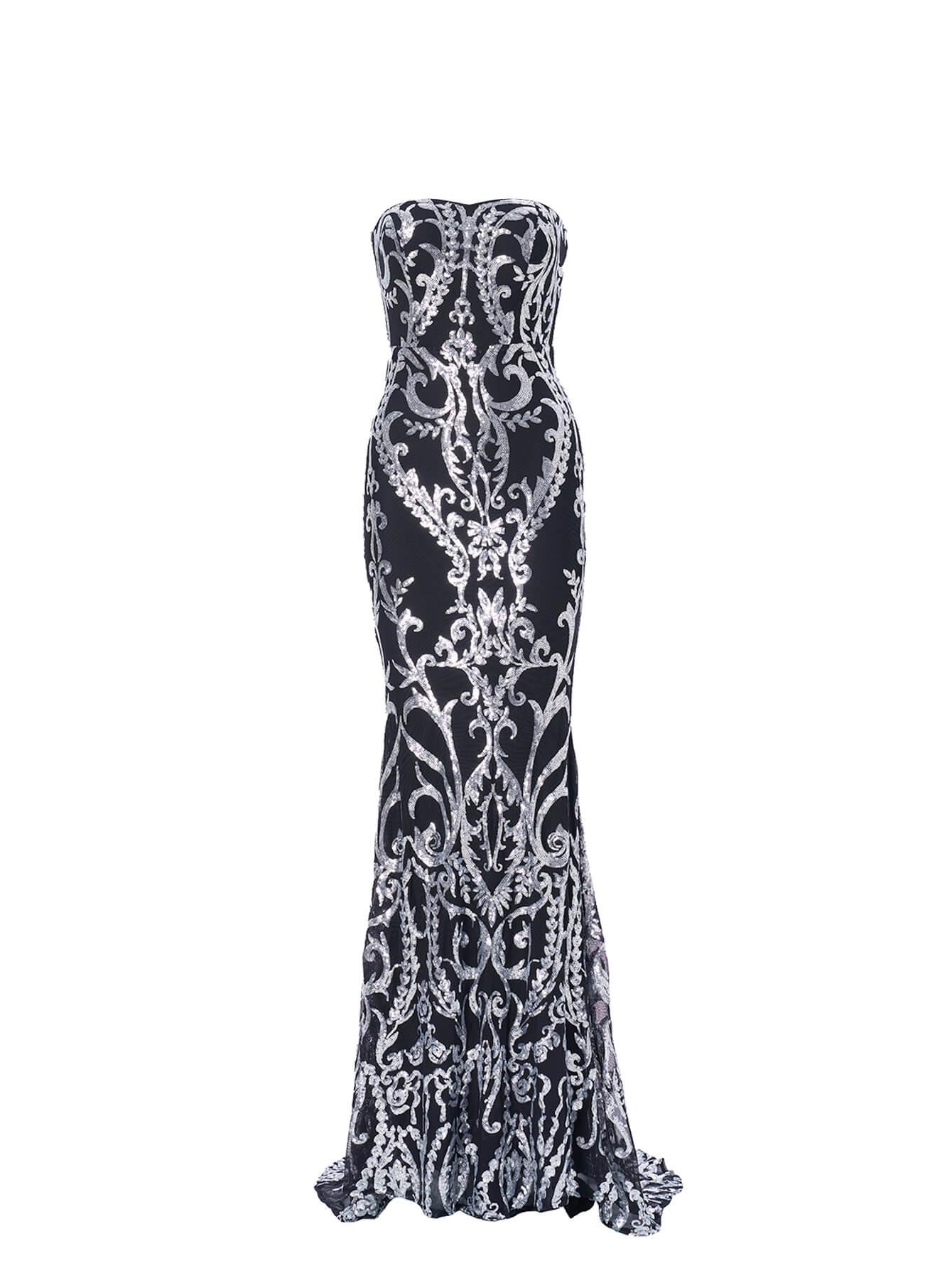 فستان حورية البحر بدون حمالات طويل مزين بالترتر - Image 14