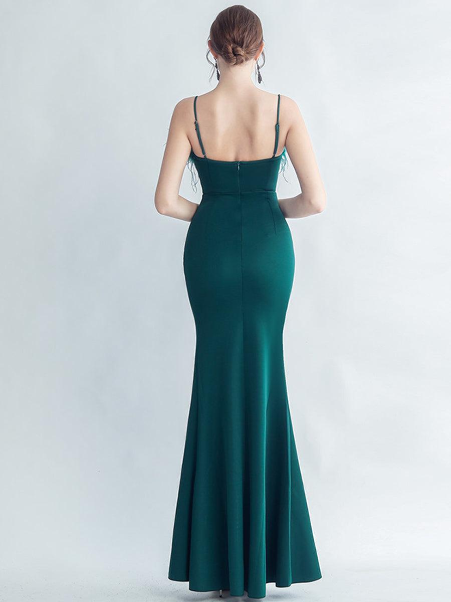 ريشة السباغيتي حجر الراين فستان الرسمي - Image 19