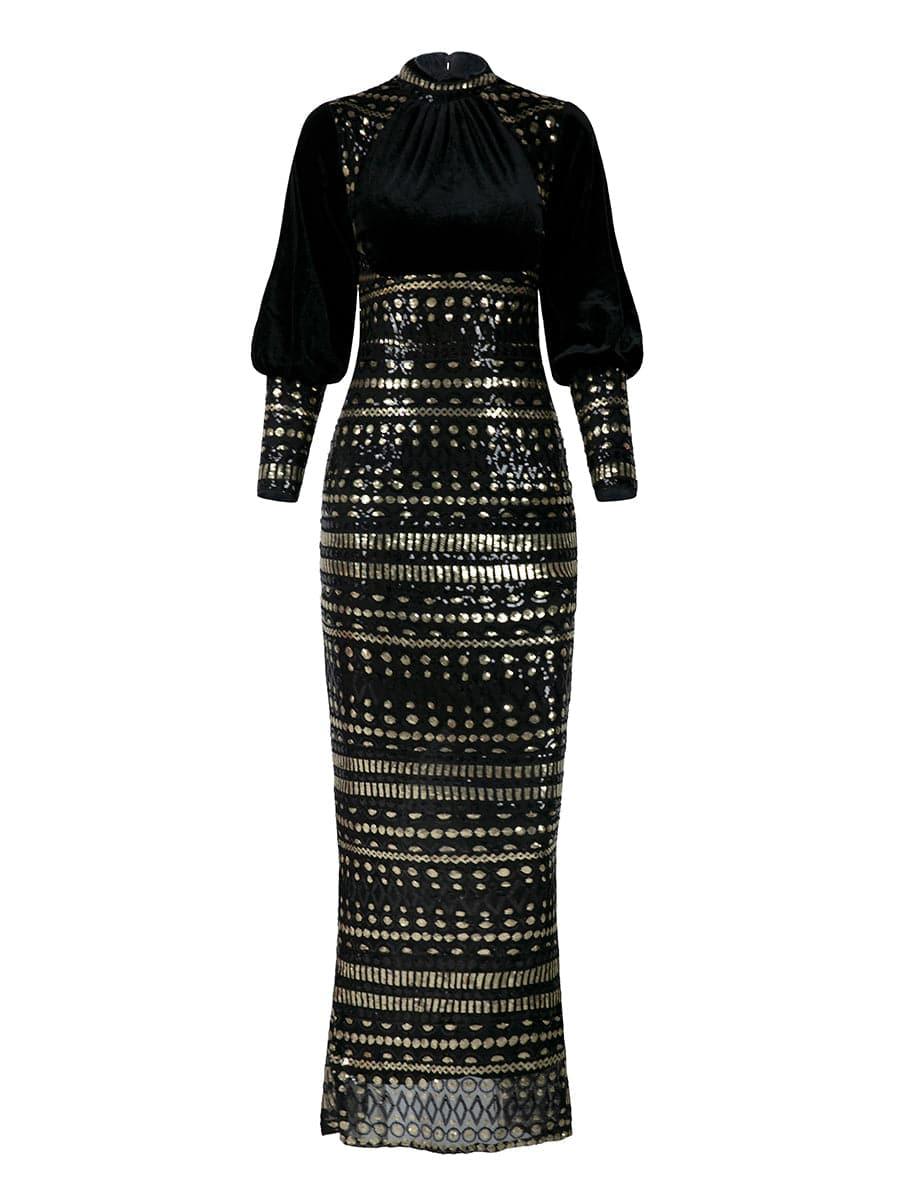 فستان كلاسيكي بأكمام أسقف - Image 2