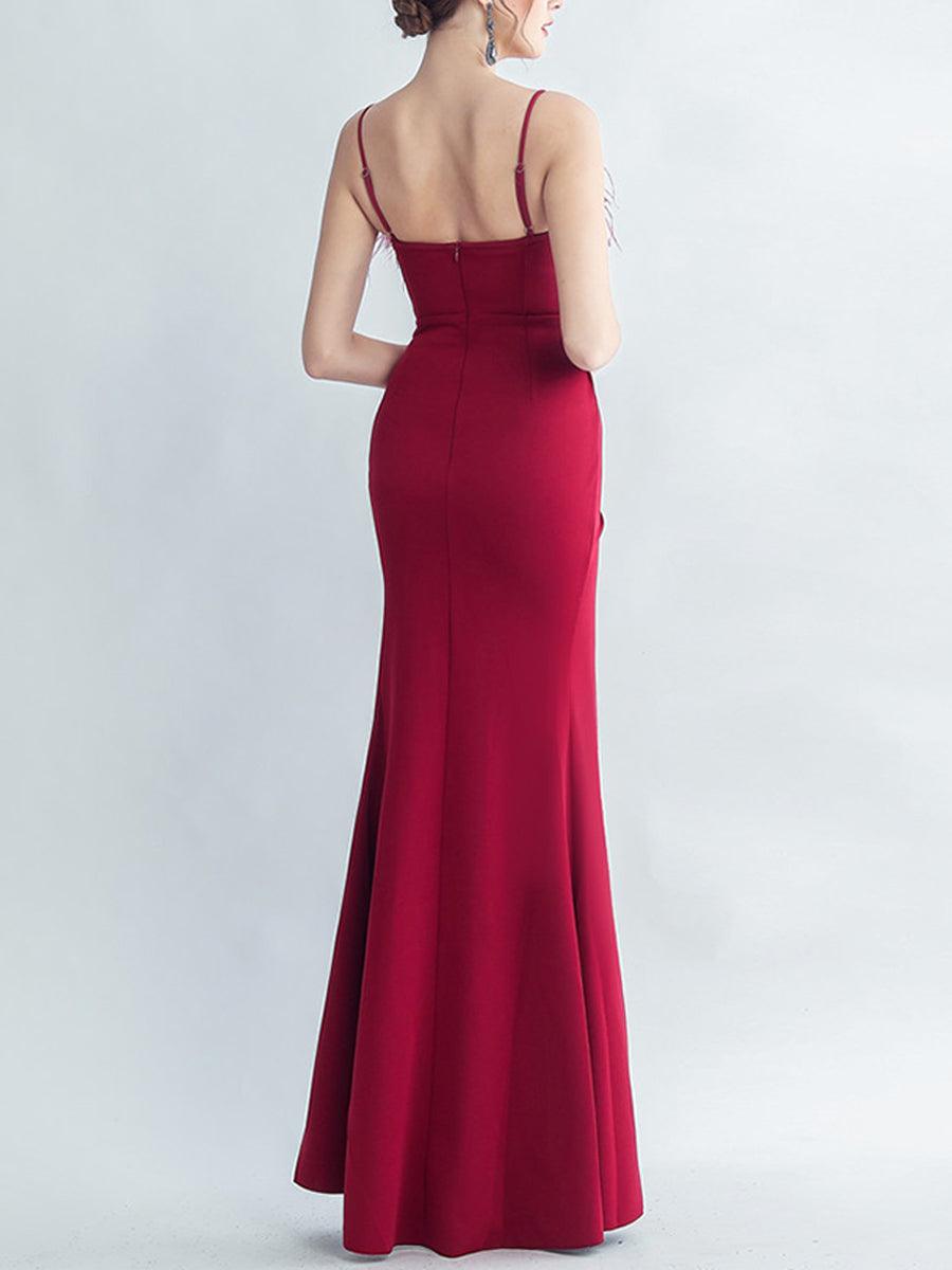 ريشة السباغيتي حجر الراين فستان الرسمي - Image 8