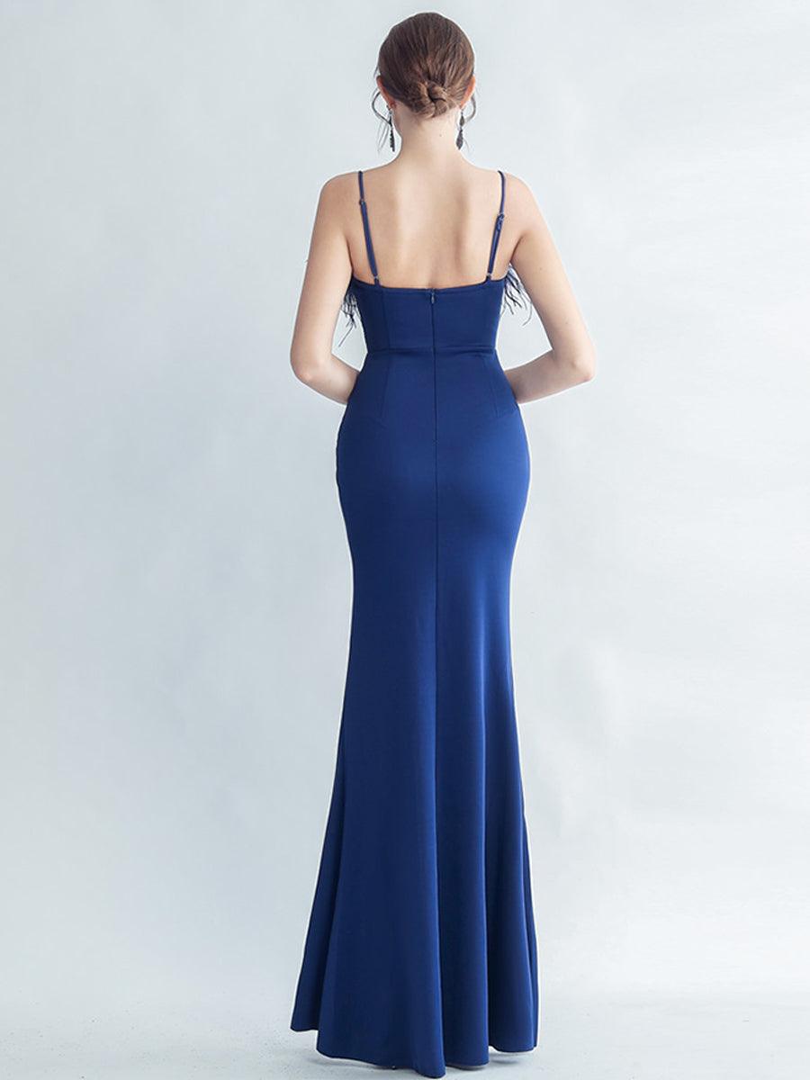 ريشة السباغيتي حجر الراين فستان الرسمي - Image 13