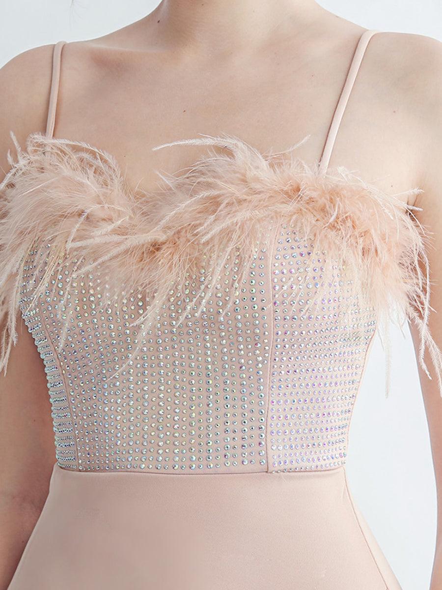 ريشة السباغيتي حجر الراين فستان الرسمي - Image 28