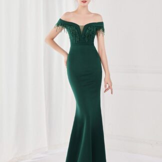 قبالة الكتف فستان مناسبات حورية البحر