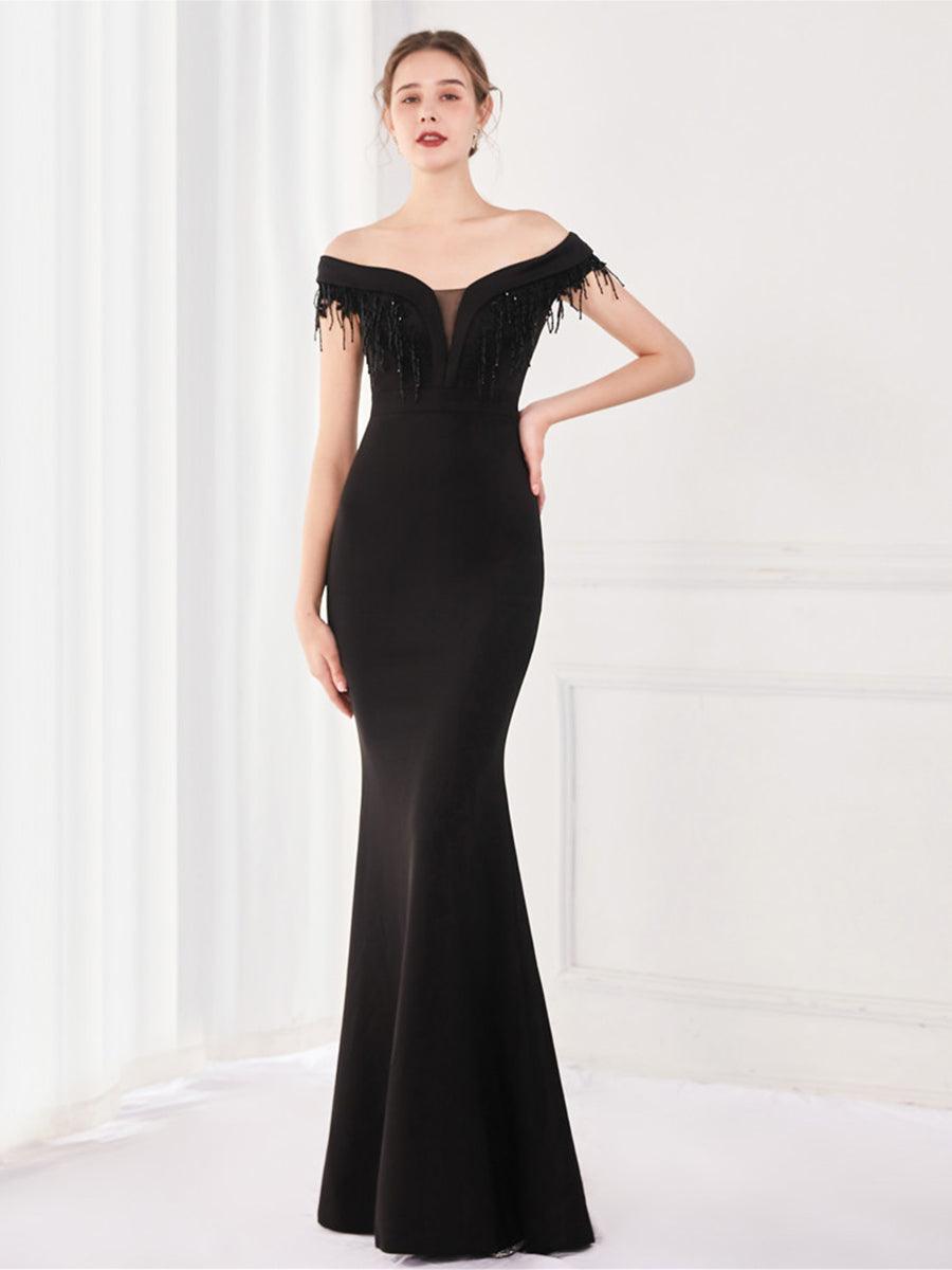 قبالة الكتف فستان مناسبات حورية البحر - Image 8