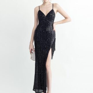 الترتر السباغيتي سبليت فستان