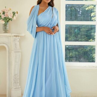 فستان شيفون بكتف واحد