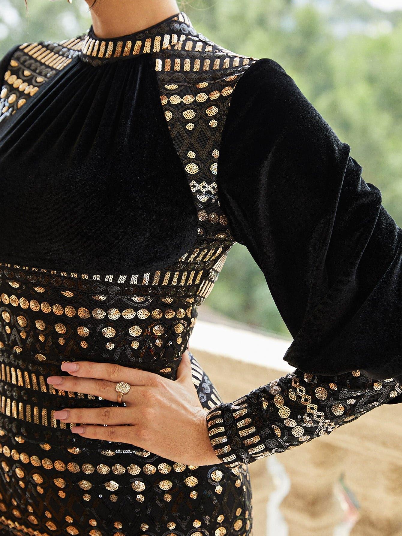 فستان كلاسيكي بأكمام أسقف - Image 5