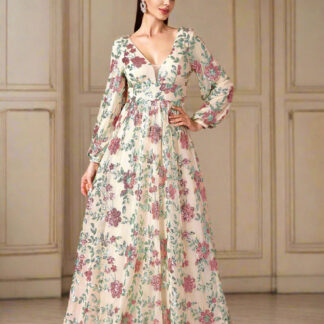 الخامس الرقبة مكشوف الذراعين تول المشمش فستان المناسبات الاعراس