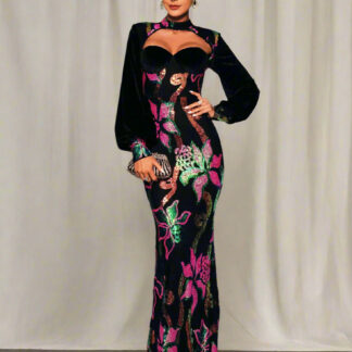 فستان حورية البحر بأكمام فانوس