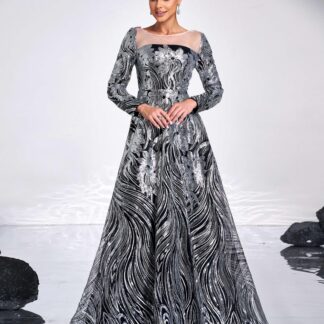 سوداء ألف خط الترتر فستان