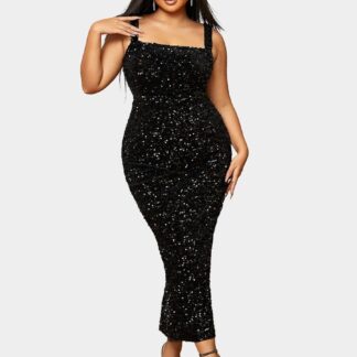 حجم الرقبة المربعة بلا أكمام فستان ميدي الترتر