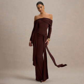 فستان أنيق جديد لعام 2025 بأكمام طويلة وشريط على الكتف وقميص أنبوبي أنيق وفستان نحيف مطوي