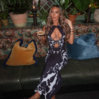 فستان صيفي جديد مطبوع عليه جلد الفهد من Ins style، فستان جذاب بدون أكمام وخصر مجوف